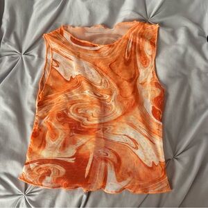 Orange mesh vest/tank top